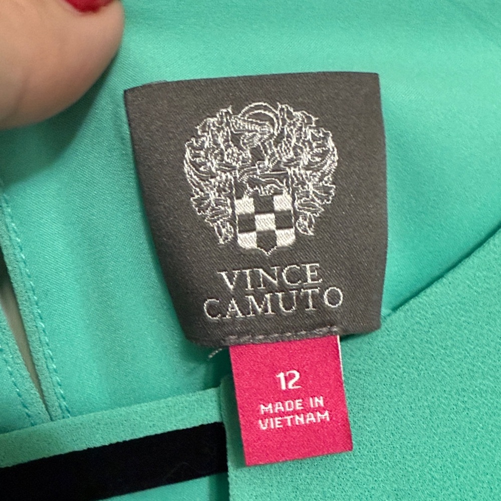 Vince Camuto Teal Mini Dress with Ruffle Sleeves - Picture 3 of 6